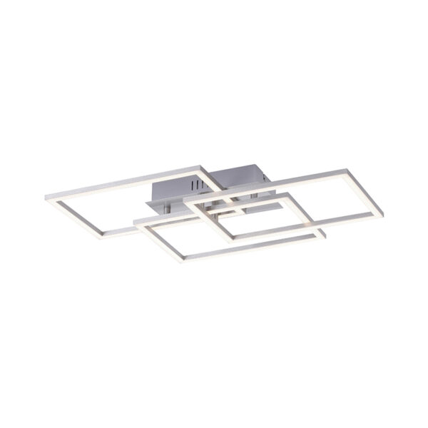 plafondlampen Plafondlamp staal 53 cm incl. LED en dimbaar Amanda Aluminium Staal De Plafondlampen serie kenmerkt zich door zijn strakke vormgeving een echte