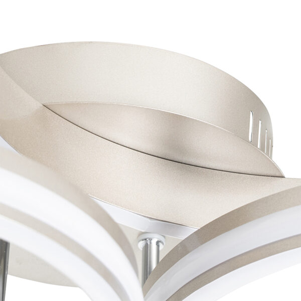 Plafondlamp staal incl. LED 3-staps dimbaar 3-lichts - Navara - Afbeelding 2