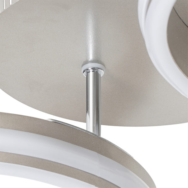 Plafondlamp staal incl. LED 3-staps dimbaar 2-lichts - Navara - Afbeelding 2