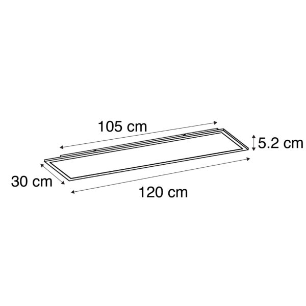 Plafondlamp staal 120 cm incl. LED met afstandsbediening - Liv - Afbeelding 3