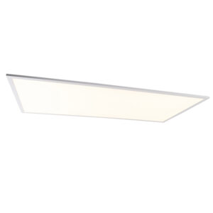 plafondlampen Plafondlamp staal 120 cm incl. LED met afstandsbediening Liv KunststofStaal Wit is een prachtig egaal paneel. Deze verspreidt het licht