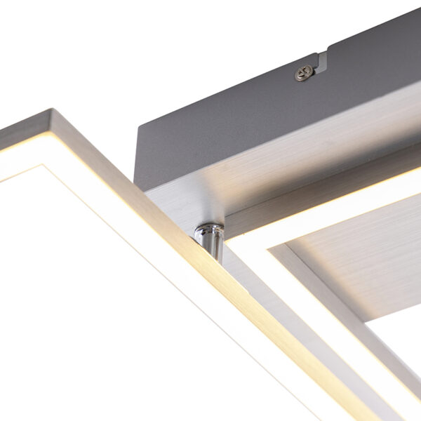 Plafondlamp vierkant staal 3-staps dimbaar - Plazas Novo - Afbeelding 2