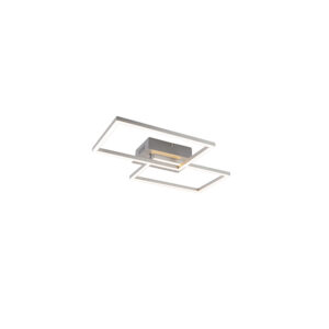 plafondlampen Plafondlamp vierkant staal dimbaar Plazas Novo AluminiumStaal Staal De plafondlamp is een echt designstuk voor in Zijn strakke vorm zorgt ervoor