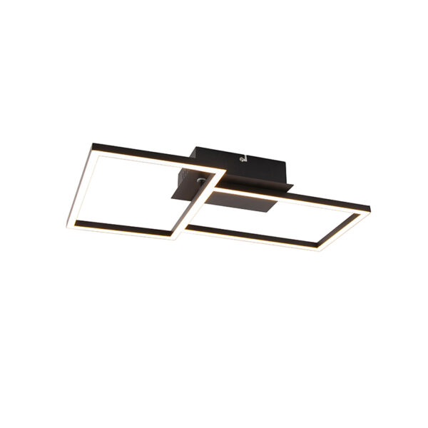Plafondlamp vierkant zwart 3-staps dimbaar - Plazas Novo - Afbeelding 3