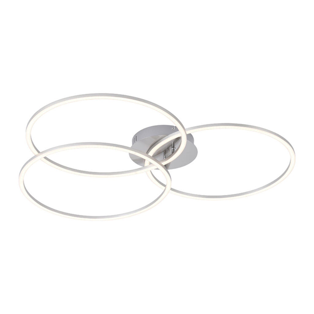 plafondlampen Plafondlamp wit incl. LED en dimbaar Julka Aluminium Wit komt helemaal tot zijn recht in een design interieur. Met dubbele cirkels heeft 3