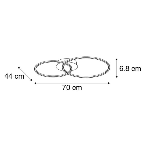 Plafondlamp wit incl. LED en dimbaar 2-lichts - Julka - Afbeelding 3