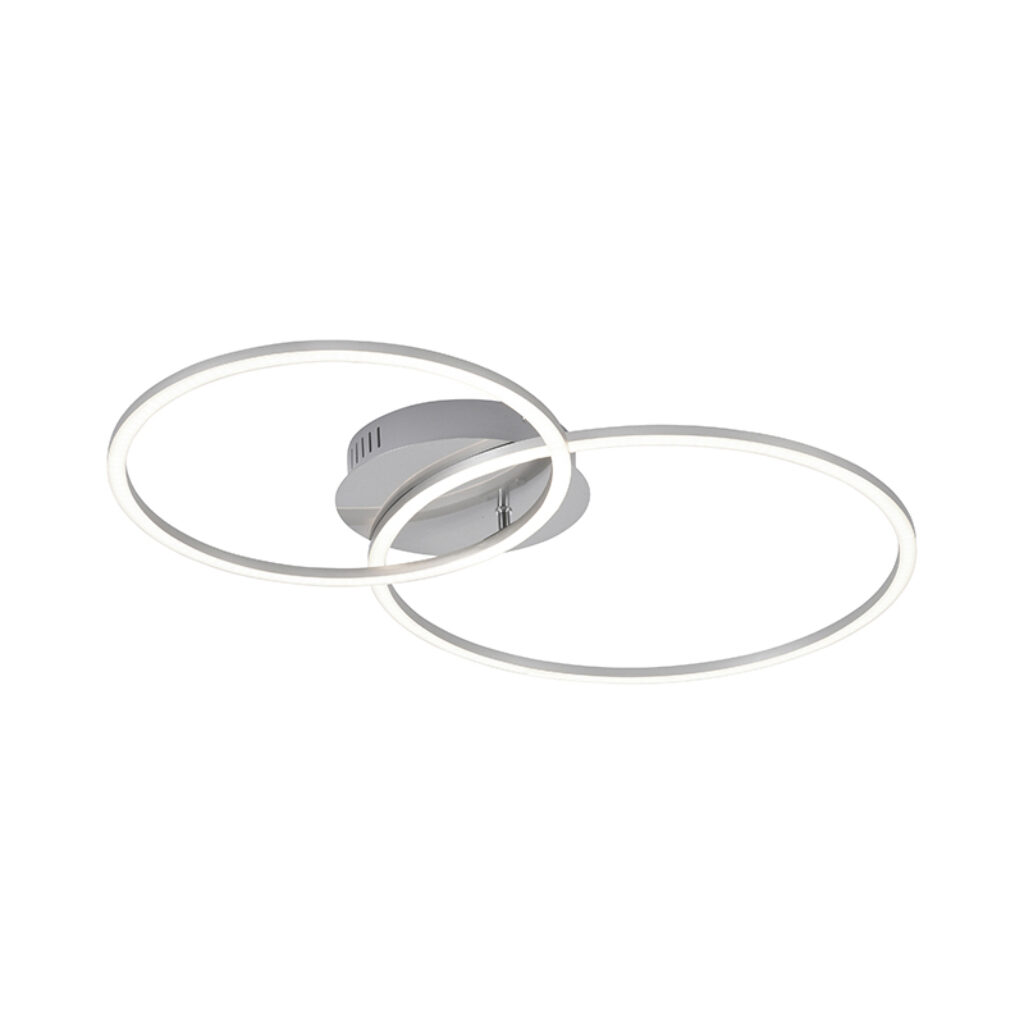 plafondlampen Plafondlamp wit incl. LED en dimbaar Julka Aluminium Wit is een mooi design stuk voor in Met zijn dubbele cirkels heeft 2 lichtpunten. De