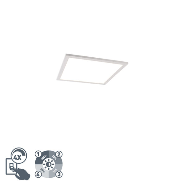 plafondlampen Plafondlamp wit 40 cm incl. LED dimbaar Liv KunststofStaal Wit zorgt voor verlichting die altijd naar wens is. Hij is gemaakt van staal met