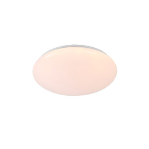 plafondlampen Plafondlamp wit 33 cm incl. LED en dimmer met afstandsbediening Iene Kunststof Wit Met plafondlamp zit je zeker Het tijdloze design zorgt ervoor