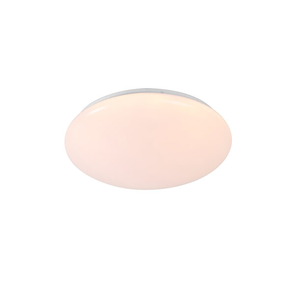 plafondlampen Plafondlamp wit 33 cm incl. LED en dimmer met afstandsbediening Iene Kunststof Wit Met plafondlamp zit je zeker Het tijdloze design zorgt ervoor