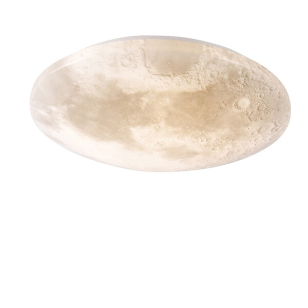 plafondlampen Plafondlamp wit incl. LED en dimmer met afstandsbediening Mane Kunststof Wit maakt zijn naam waar. Zijn kap lijkt net alsof je naar de maan kijkt