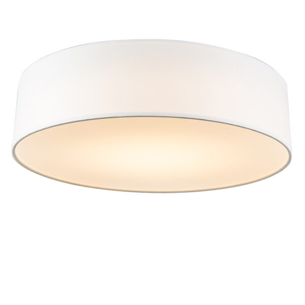 plafondlampen Plafondlamp wit 40 cm incl. LED Drum StofStaal Wit Een sfeervol interieur begint bij verlichting. Met de haal je een stijlvol en luxueus design in