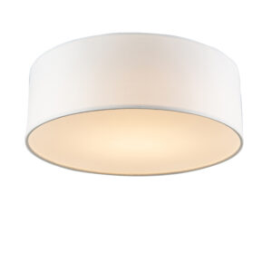 plafondlampen Plafondlamp wit 30 cm incl. LED Drum StofStaal Wit Een sfeervol interieur begint bij verlichting. Met de haal je een stijlvol en luxueus design in