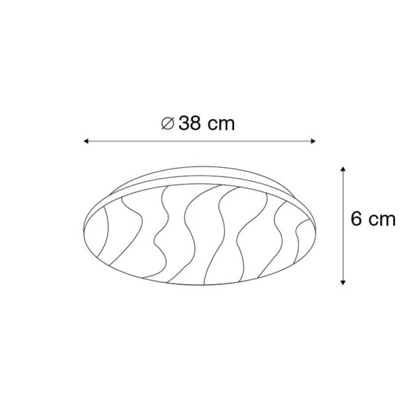 Plafondlamp wit 38 cm incl. LED met afstandsbediening - Damla - Afbeelding 3