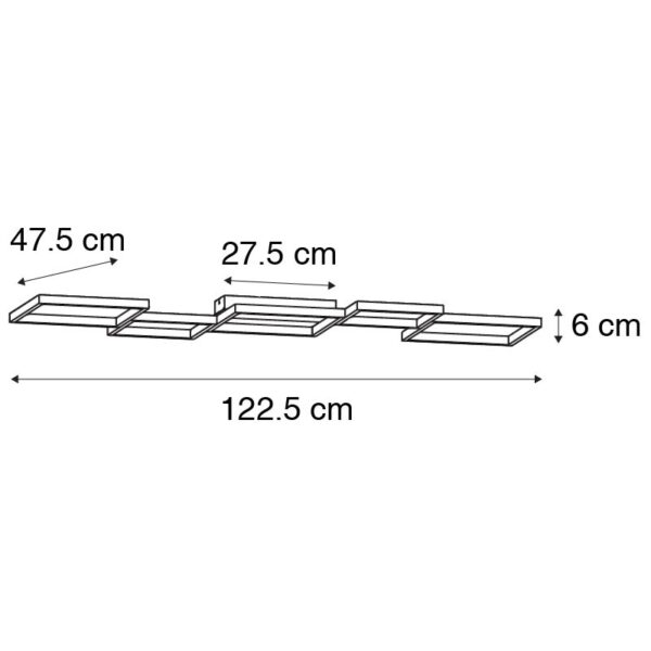 Plafondlamp wit incl. LED 3 staps dimbaar 5-lichts - Lejo - Afbeelding 3