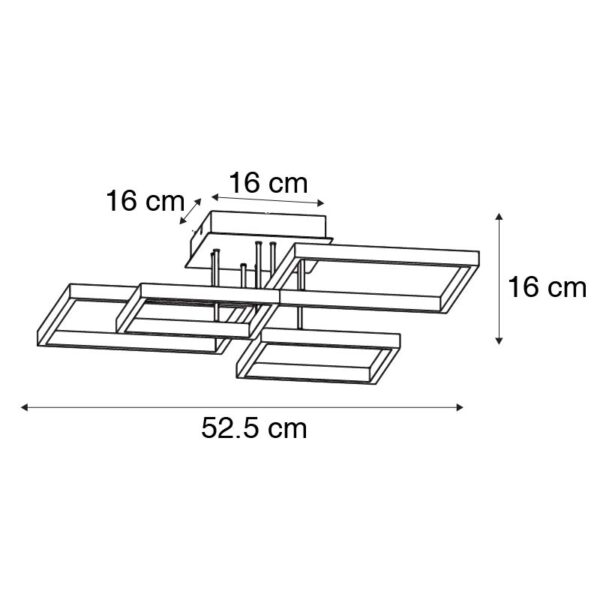 Plafondlamp wit incl. LED 3 staps dimbaar 4-lichts - Lejo - Afbeelding 3