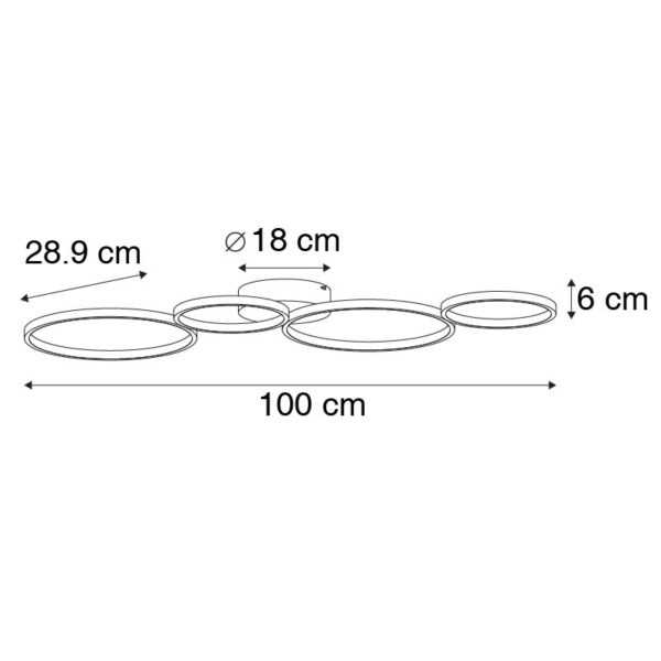 Plafondlamp wit incl. LED 3 staps dimbaar 4-lichts - Lupolo - Afbeelding 3