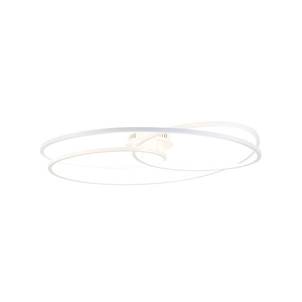 plafondlampen Plafondlamp wit 78 cm incl. LED 3 staps dimbaar Rowin AluminiumStaalKunststof Wit Haal een prachtige plafondlamp in huis met onze Rowin. Deze