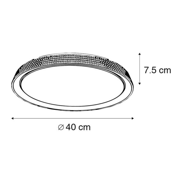 Plafondlamp zilver 40 cm incl. LED 3-staps dimbaar - Wendy - Afbeelding 3