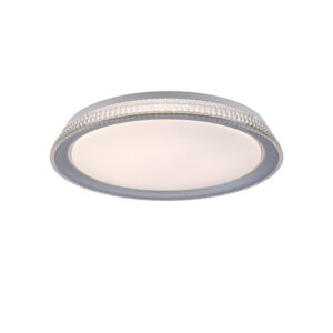 plafondlampen Plafondlamp zilver 40 cm incl. LED dimbaar Wendy StaalKunststof Staal Haal een echte eyecatcher in huis met de Deze zilveren wandlamp is gemaakt