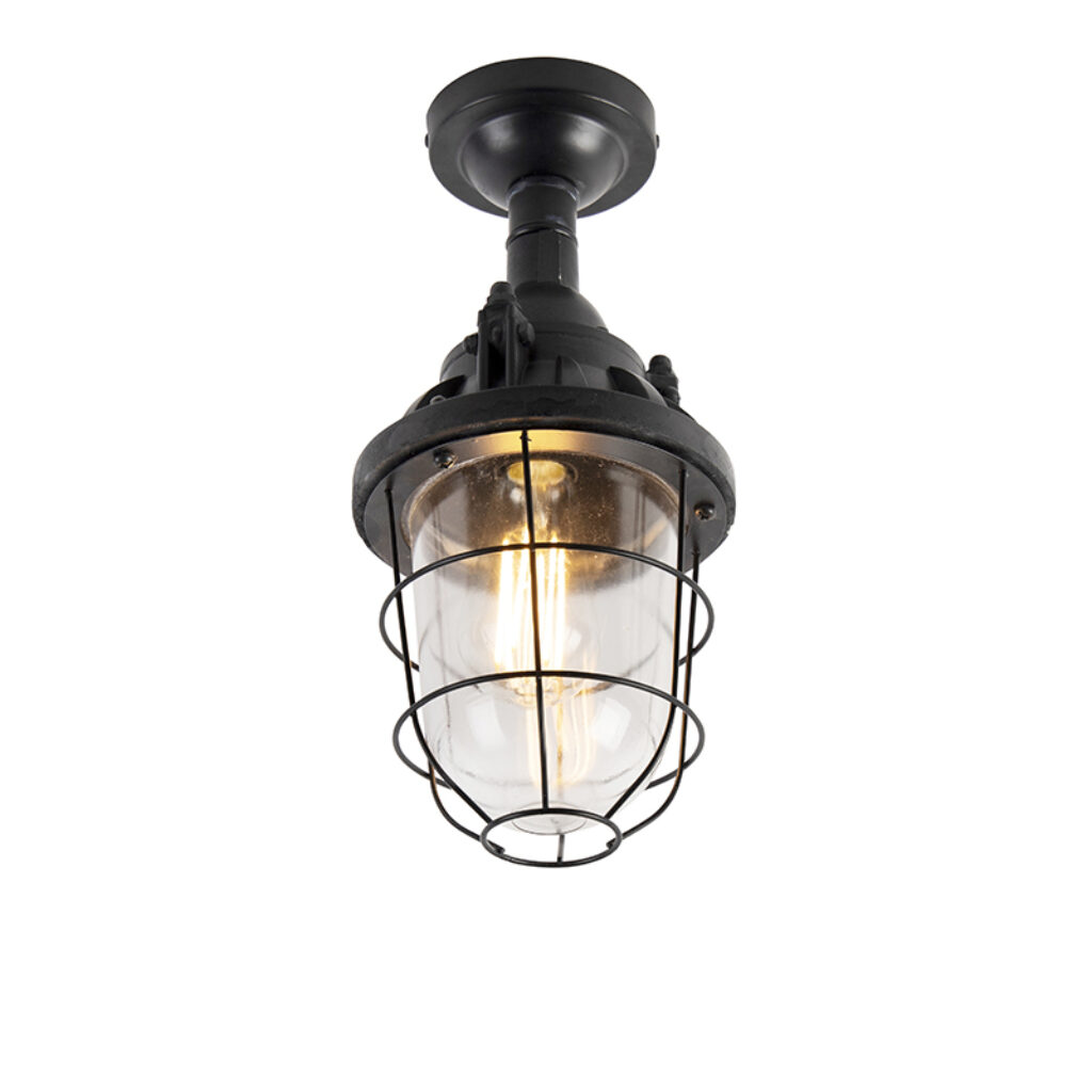plafondlampen plafondlamp zwart Cabin Steen BetonStaalGlas Zwart Deze heeft iets weg van een ouderwetse scheepslamp maar dan in nieuw De vintage en stoere