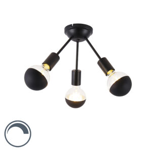 plafondlampen Plafondlamp zwart incl. G95 kopspiegel Sputnik Staal Zwart is een tijdloze moderne plafondlamp die perfect past in de werkkamer of De lamp heeft