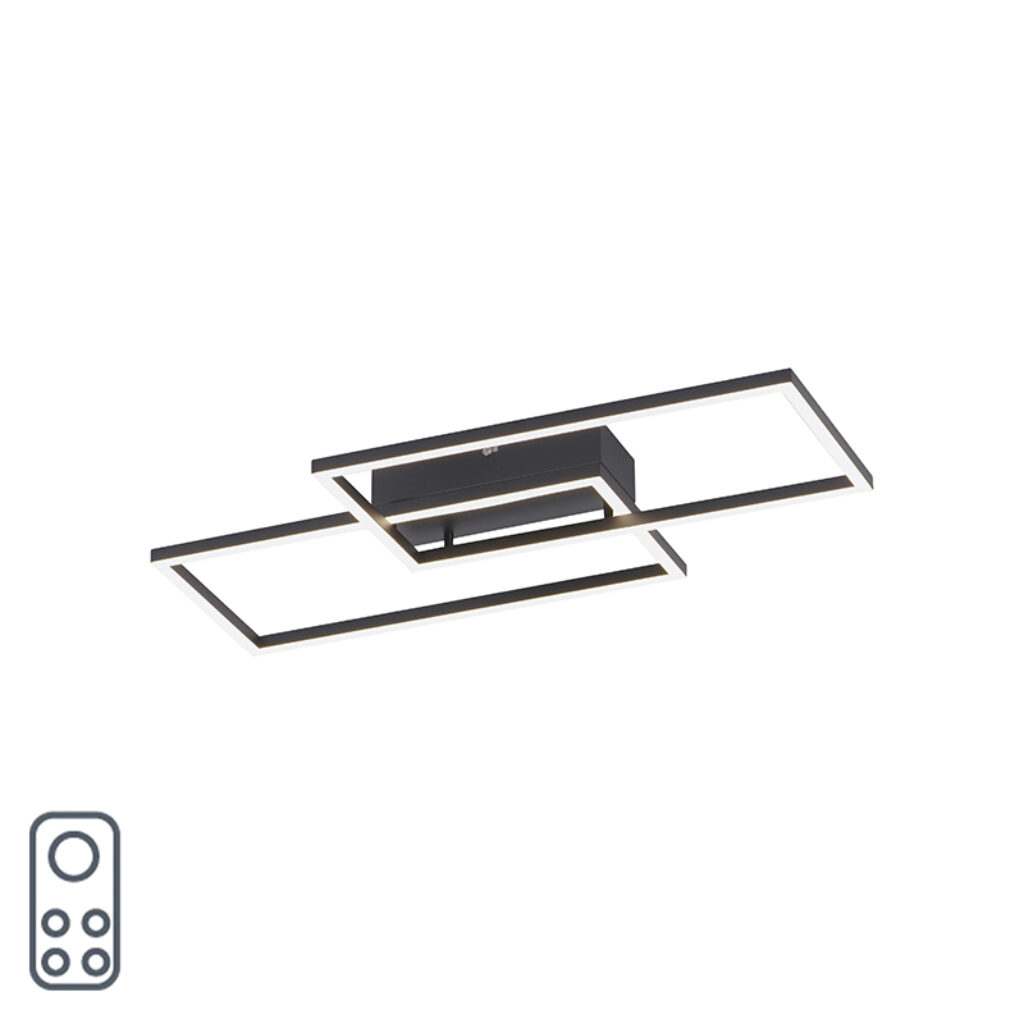 plafondlampen Plafondlamp zwart 60 cm incl. LED 2700 5000K Amanda Aluminium Zwart is een fijne plafondlamp geschikt voor in ieder interieur. Zijn strakke design