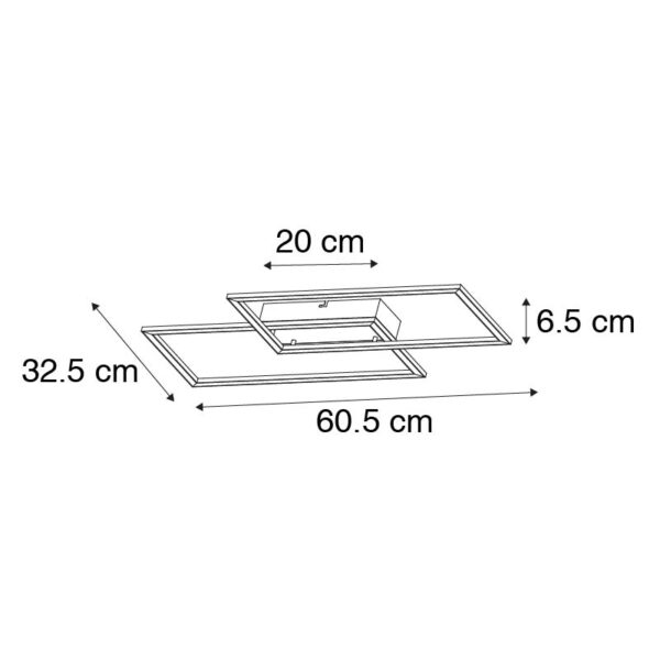 Plafondlamp zwart 60 cm incl. LED 2700 - 5000K - Amanda - Afbeelding 3