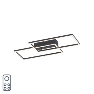 plafondlampen Plafondlamp zwart 60 cm incl. LED 2700 5000K Amanda Aluminium Zwart is een fijne plafondlamp geschikt voor in ieder interieur. Zijn strakke design