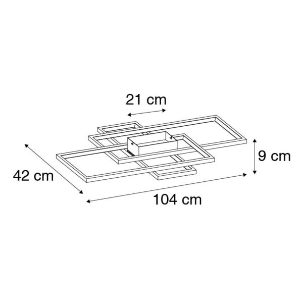 Plafondlamp zwart 104 cm incl. LED 3-staps dimbaar - Amal - Afbeelding 2