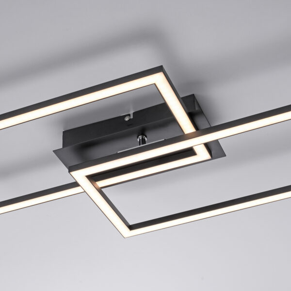 Plafondlamp zwart 54 cm incl. LED 3-staps dimbaar - Georgi - Afbeelding 2