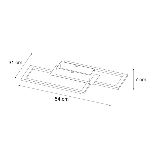 Plafondlamp zwart 54 cm incl. LED 3-staps dimbaar - Georgi - Afbeelding 3
