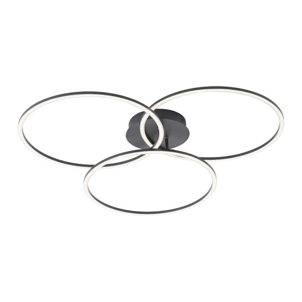 Plafondlamp zwart incl. LED 3-staps dimbaar 3-lichts - Julka - Afbeelding 2