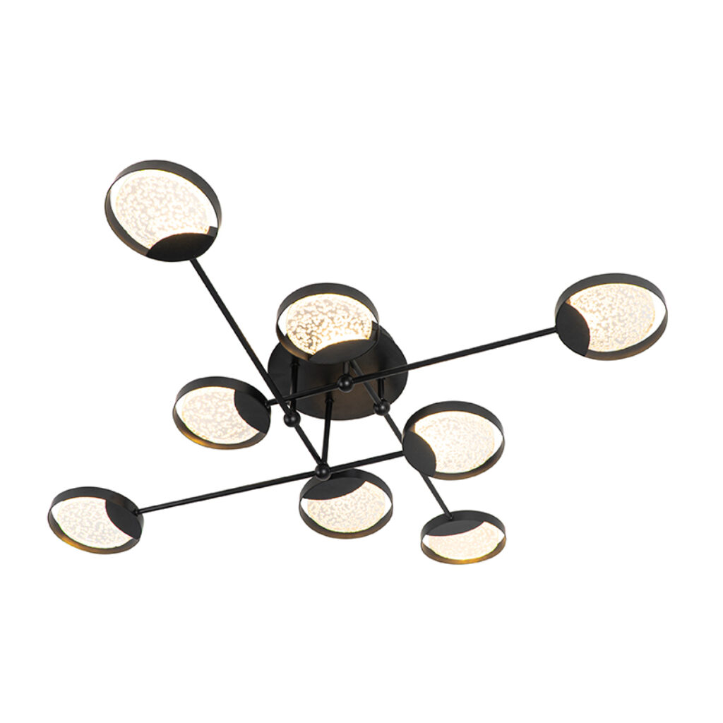 plafondlampen Plafondlamp zwart incl. LED dimbaar Patrick KunststofStaal Zwart Haal een moderne eyecatcher in huis met Patrick. Deze plafondlamp is gemaakt van