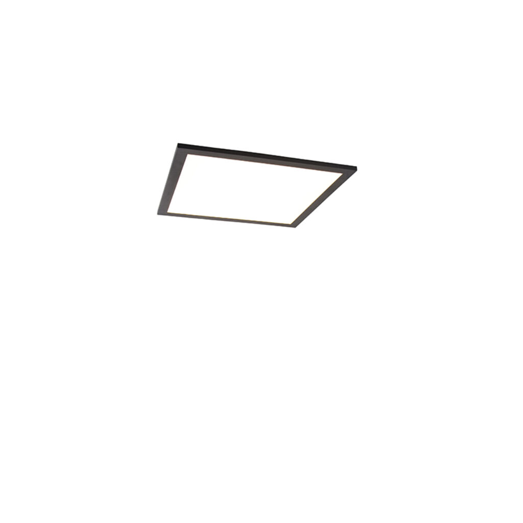 plafondlampen Plafondlamp zwart 40 cm incl. LED met afstandsbediening Liv KunststofStaal Zwart Wanneer functioneel licht en functionaliteit samen komen krijg je
