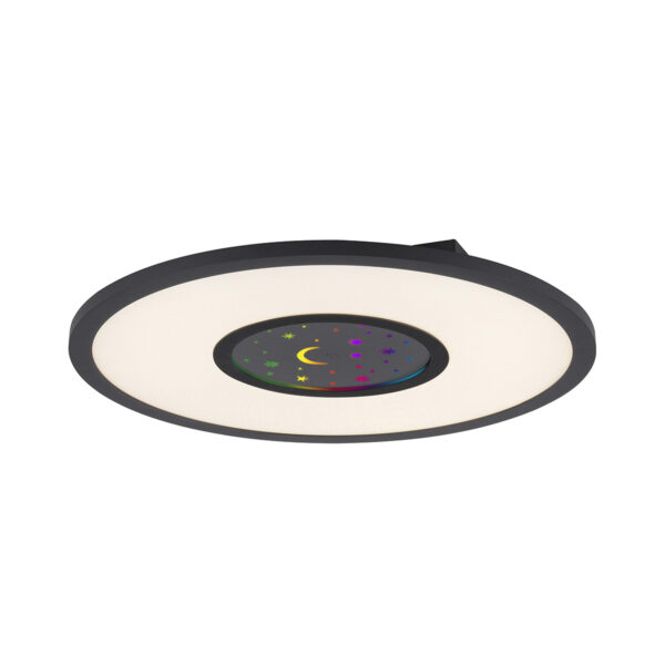 Plafondlamp zwart incl. LED RGBW met afstandsbediening - Plamen - Afbeelding 2