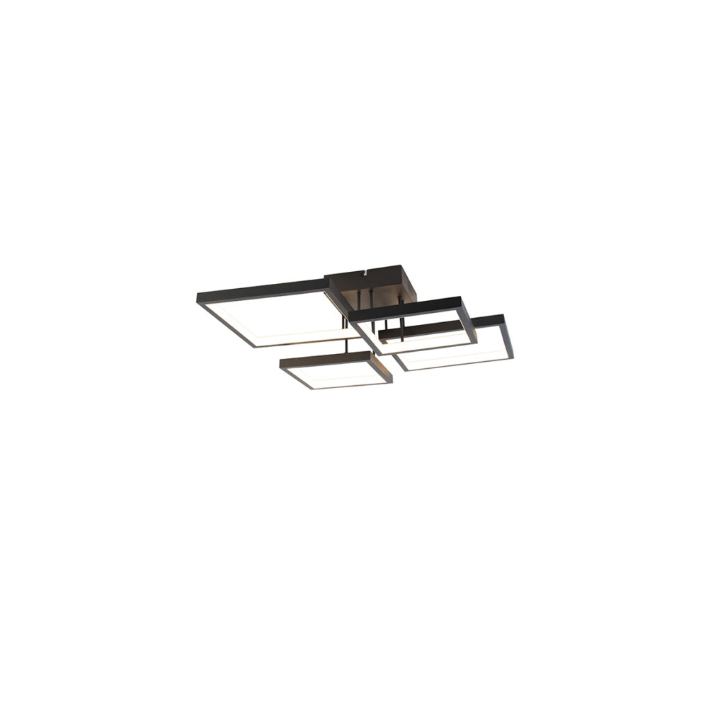 plafondlampen Plafondlamp zwart incl. LED 3 staps dimbaar Lejo AluminiumKunststofStaal Zwart Haal een echte designlamp in huis met onze Lejo. Deze plafondlamp