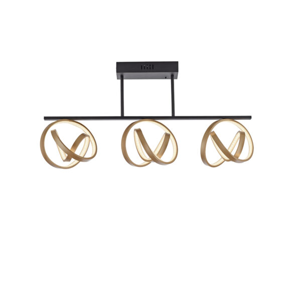 plafondlampen Plafondlamp zwart met goud afstandsbediening Josip Staal Zwart Zeg je design interieur dan zeg Deze plafondlamp heeft een gouden zwarte kleur en