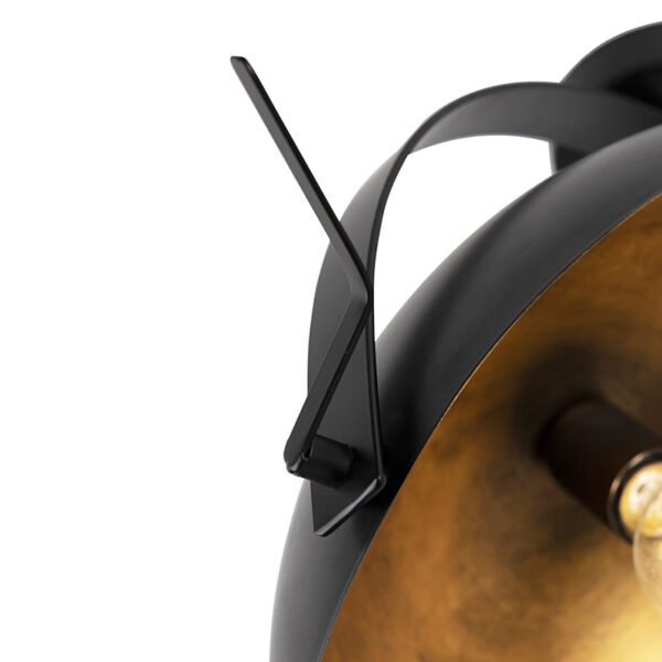 Industriële plafondlamp zwart met goud kantelbaar - Magna - Afbeelding 2