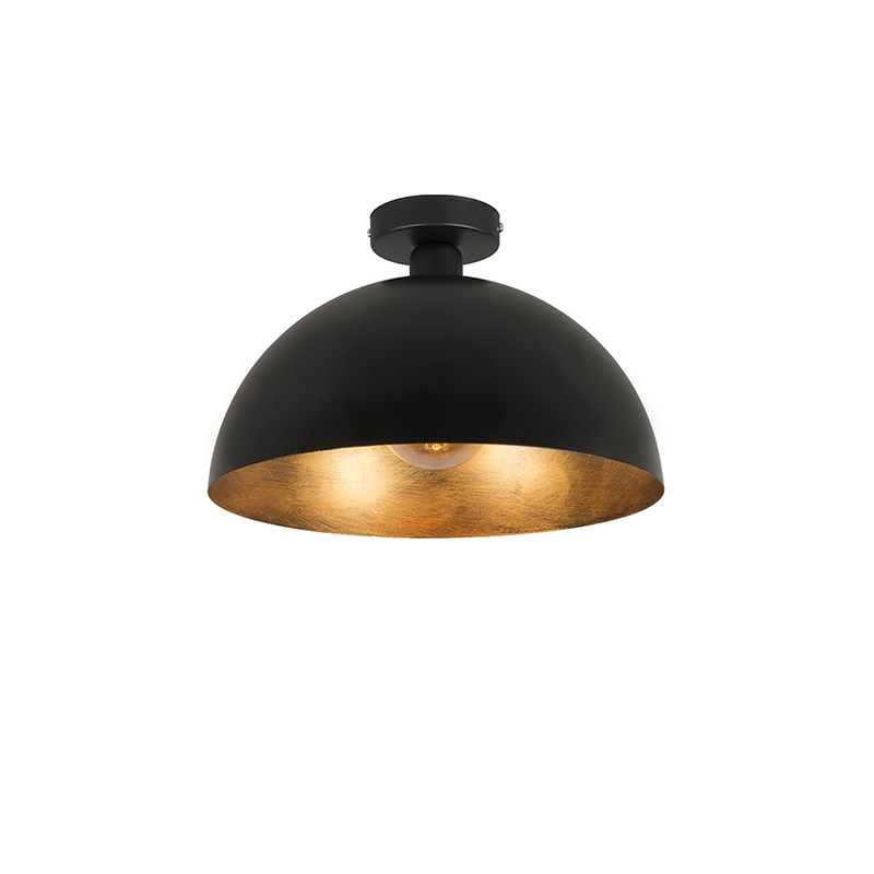 plafondlampen plafondlamp zwart met goud 35 cm Magna Staal Zwart De is van onze favorieten. Hij past perfect in een stoer en industrieel interieur. Een