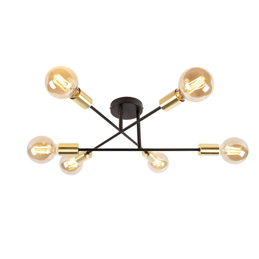 plafondlampen plafondlamp zwart met goud Sydney Bondi Staal Goud Nieuw in de Een hele bijzondere is een look. De lamp heeft diameter van 55 cm en hoogte 20 cm.