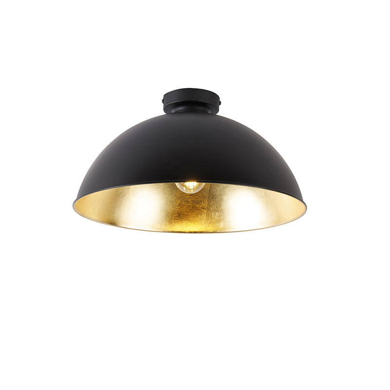 plafondlampen Plafondlamp zwart met goud 42 cm verstelbaar Magnax Staal Zwart Een gezellige toevoeging deze Magnax. Deze lamp is gemaakt van staal. Hij aan de