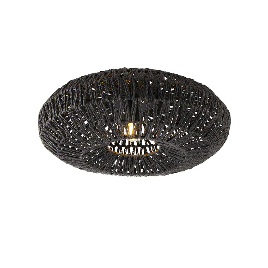 plafondlampen Retro plafondlamp zwart 50 cm Lina PapierStaal Zwart Op zoek naar een stoere die het licht op speelse wijze over de kamer Dan is misschien wel