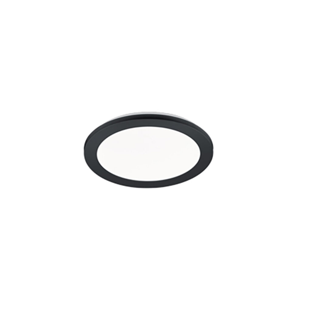 plafondlampen rond zwart 26 cm incl. LED 3 staps dimbaar IP44 Lope Aluminium Zwart Prachtig subtiele Lope. De zwarte afwerking geeft deze lamp een stoere