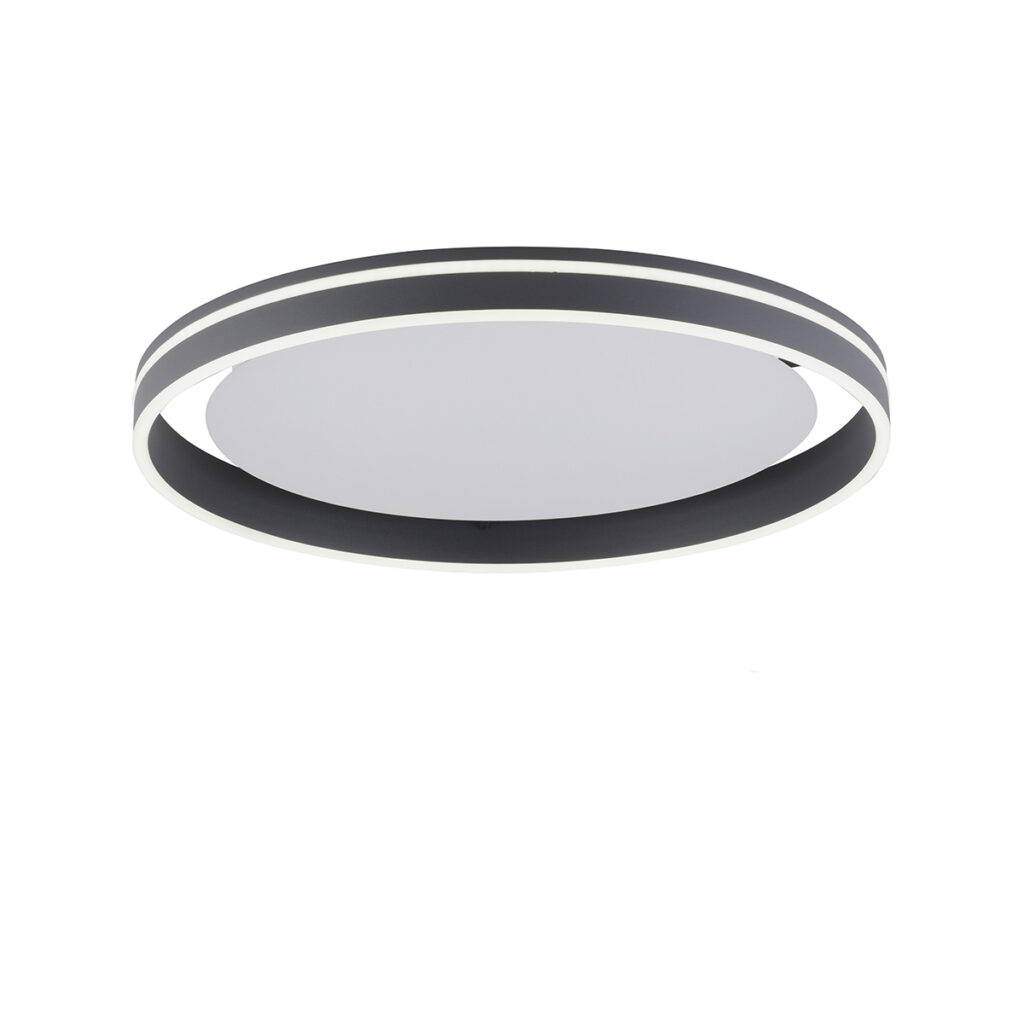 plafondlampen Smart plafondlamp donkergrijs 59 cm met afstandsbediening Ronith Aluminium Donkergrijs