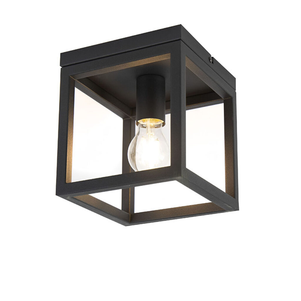 plafondlampen Smart plafondlamp zwart incl. wifi A60 Cage 1 Staal Zwart Lekker luchtig ontwerp met een sterk minimalistisch beeld kies je ook voor deze