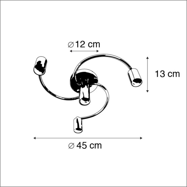 Smart plafondlamp zwart incl. 4 Wifi G95 - Facil - Afbeelding 3