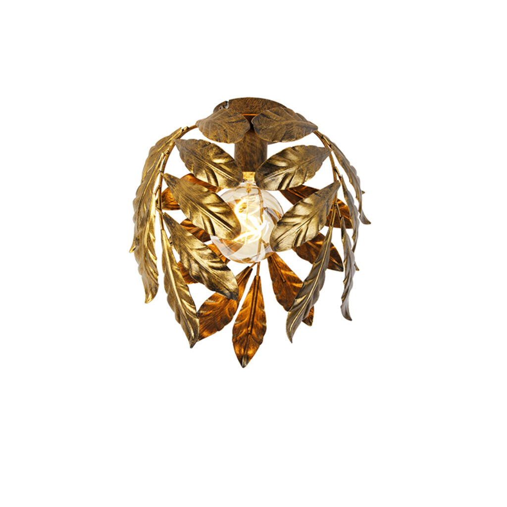 plafondlampen Vintage plafondlamp antiek goud 30 cm Linden Staal go vintage met onze plafondlamp. Wat een eyecatcher als Het design is uniek afgewerkt in gouden