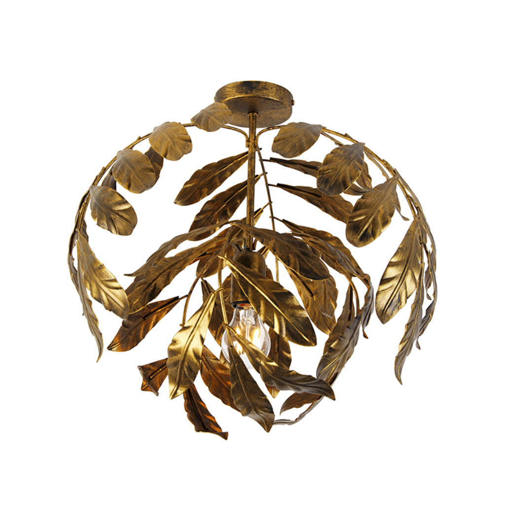 plafondlampen Vintage plafondlamp antiek goud 45 cm Linden Staal go vintage met onze plafondlamp. Wat een eyecatcher als Het design is uniek afgewerkt in gouden