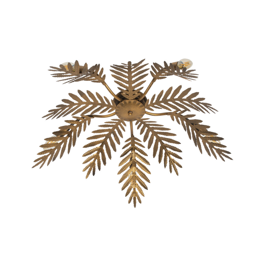 plafondlampen Vintage plafondlamp goud Botanica Staal Deze komt uit de serie Botanica. is helemaal volgens laatste trend en combineert botanische bladeren met
